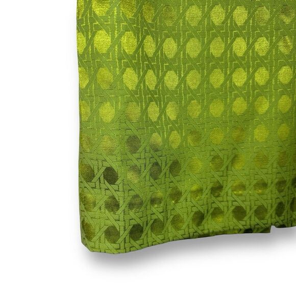 NWOT Antonio Melani Straight Skirt | 8 | Green Metallic Geometric Retro Inspired - Picture 2 of 7